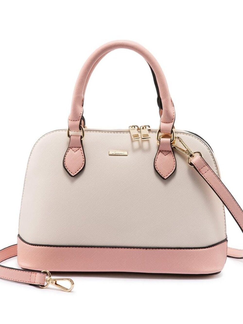 Purse for Women, Crossbody Dome Satchel Handbag with Double Zip